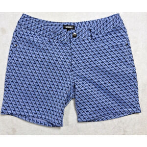 Steele Jacquard Stretch Shorts Mens Size 30 Blue Knit Chainlink Chino 6" EUC